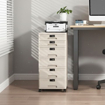 【AOTTO】六層密碼鎖附輪辨公文件收納櫃(AL-612)