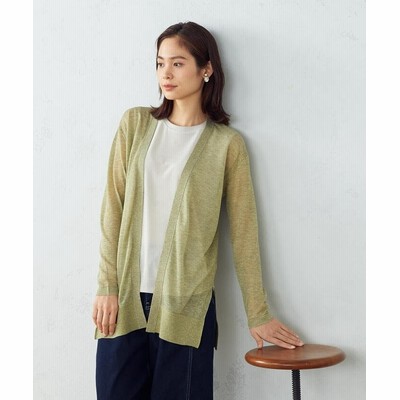 シアー ロングカーディガン レディース グリーン 通販 Lineポイント最大get Lineショッピング