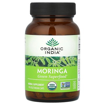Organic India, 辣木，90 粒素食膠囊（每粒膠囊 350 毫克）