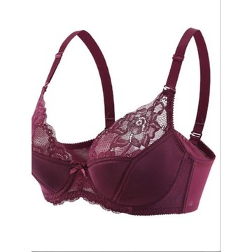 新款光面蕾絲網紗薄款文胸內衣側收聚攏文胸BCD罩杯有大碼