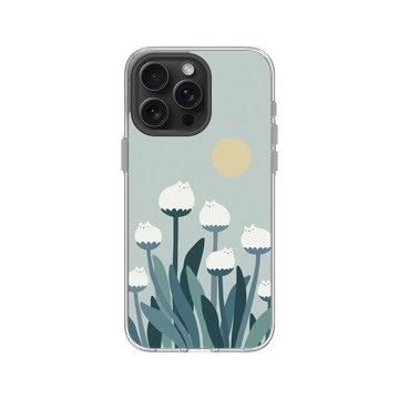 iPhone 15 Pro Max Clear 透明 - ilovedoodle (Lim Heng Swee) - White Cat Flowers - 白貓花朵