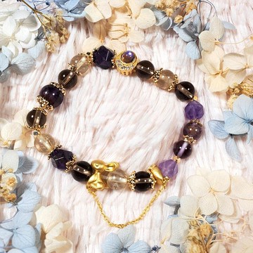 現貨 鈦晶 紫鈦 茶晶 紫水晶 【月兔】爆招財手鍊