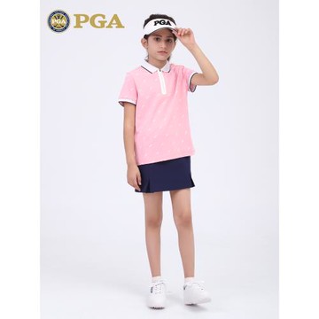 美國PGA兩件5折兒童高爾夫球衣服女童青少年夏秋季服裝裙童裝套裝