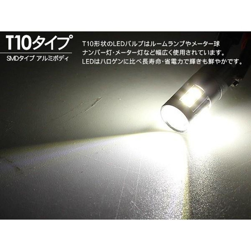 ハイエース200系 T10 LEDバルブ プロジェクター 2個セット ルーム