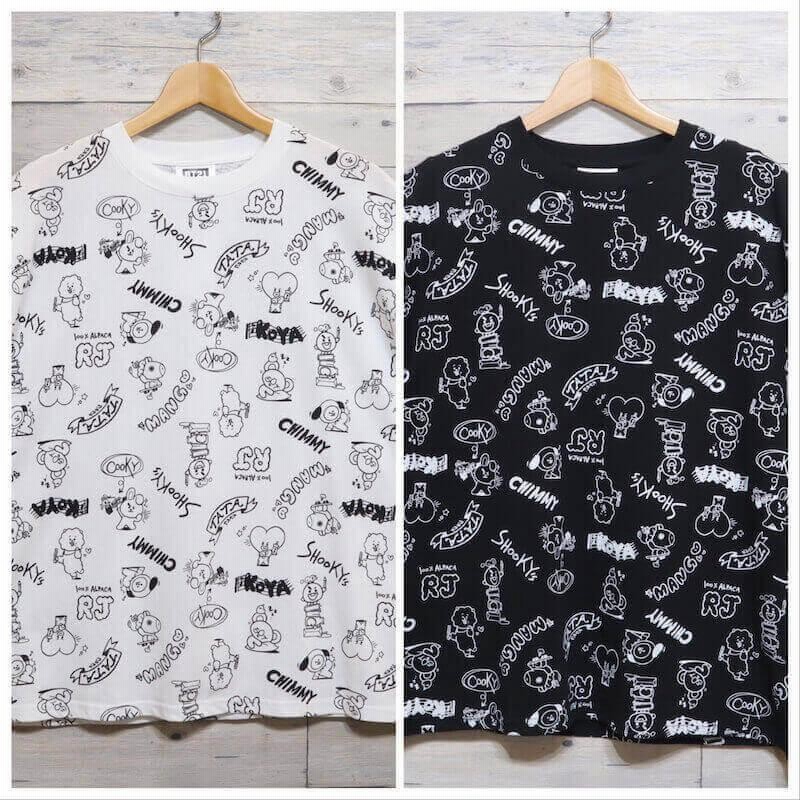 送料無料 BT21 BTS 半袖 Tシャツ 半袖Tシャツ ロゴ プリント 総