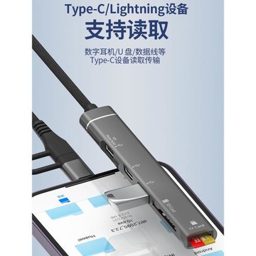 iPad轉接頭拓展塢轉usb擴展器多接口SD集分線器type-c適用蘋果多功能外接鼠標鍵盤U盤讀卡器hub延長線usp