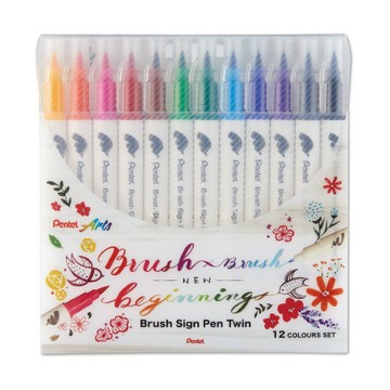 Pentel 飛龍 雙頭柔繪筆 12色 /組 SESW30C-12｜領券最高折$220