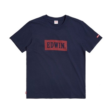EDWIN｜男裝｜斜紋仿繡印花短袖T恤
