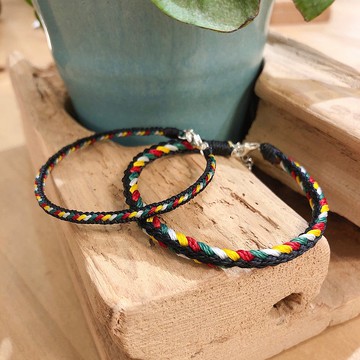 五色蠟繩手鍊/一對