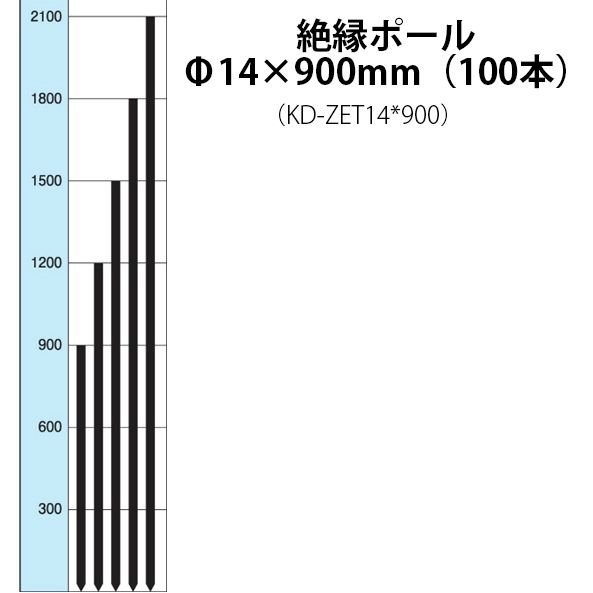 未来のアグリ 電気柵 FRP支柱 絶縁ポール 14x900mm KD-ZET14