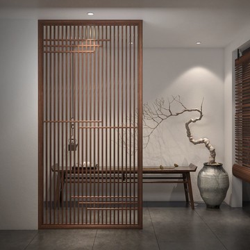木製屏風 新中式實木屏風隔斷客廳現代簡約遮擋玄關酒店裝飾鏤空小戶型座屏