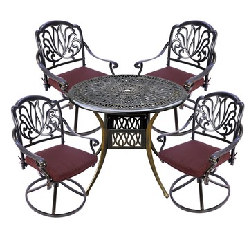 概念家居-歐式鑄鋁桌椅組 1桌4椅a-och-4o