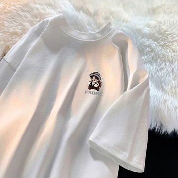 【台灣出貨】100%純棉 內搭 流行服飾  Tee  中性衣服 五分袖t恤 日系夏裝 夏天衣服 大尺碼 美式復古 圓領