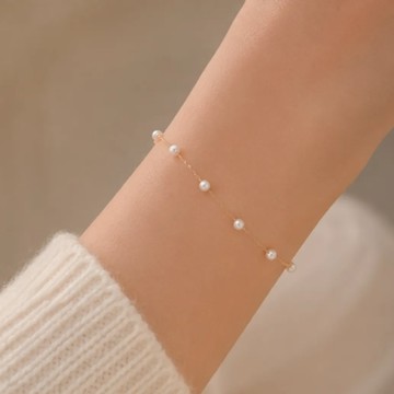 MAISON M Voie Lactée 滿天星淡水珍珠手鏈 金