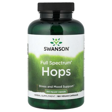 Swanson Vitamins, 多面® 啤酒花，180 粒全素膠囊（每粒 310 毫克）