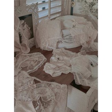 『奶油色系』桃蜜糖復古蕾絲內內合集中低腰半透明透氣薄性感內褲