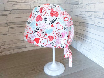 醫護雙層手術帽、工作帽、烘培帽 愛心系列薄棉款