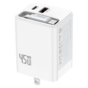DTAudio CHRE 45W伸縮快充頭  白色  1個