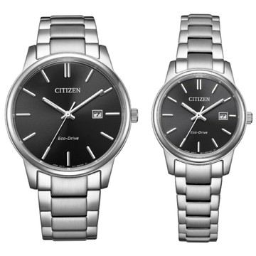CITIZEN星辰錶 PAIR 對錶 BM6978-93E+EW2318-90E 光動能都會潮流情侶對錶 黑面 40.0mm+27.5mm｜樂天領券現折★全館特惠中★指定刷卡回饋10%