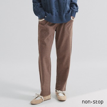 non-stop 磨毛跳色斜口袋休閒褲-3色