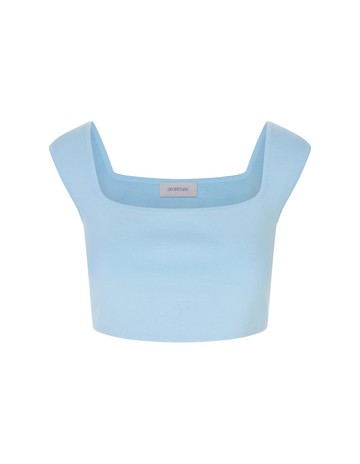 Max Mara Light Blue Fulmine Crop Top