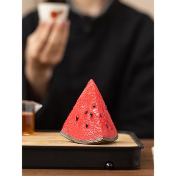 創意變色茶寵西瓜擺件精品可養仿真水果茶玩茶臺茶桌裝飾茶具配件