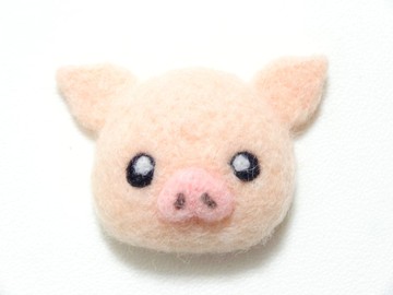 小豬別針-羊毛氈