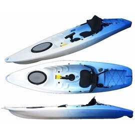 【3米單人釣魚皮划艇-P06-全配-300*80*35cm-1套/組】獨木舟 釣魚船 滾塑硬艇塑膠艇 平臺舟 海洋舟(艇+坐墊+槳+衣，需預定+海運)-7682040