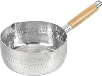 FREIZ 和平 Ajimusubi 鋁製雪平鍋 18cm RB-2584 輕巧導熱快 單手操作方便  銀色 + 木色  1支