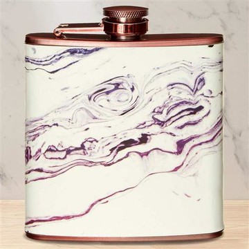 【Premier】大理石紋隨行酒壺(玫瑰金175ml)