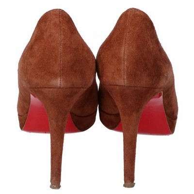 ルブタン　ブラウン　スエード　美脚　パンプス　ミュール　サンダル　お洒落 Christian Louboutin 1120431 NEW SIMPLE PUMP 100 VEAU VELOURS