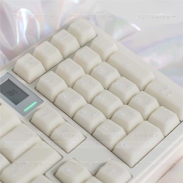 漢白玉鍵帽原廠閉口字符半透乳白色極簡ABS二色注塑成型68 75 98