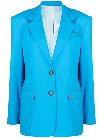 ACT Nº1 - logo-plaque single-breasted blazer - women - Wool/Polyester - 38 - Blue