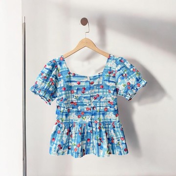 傑夫的櫻桃園 - 夏綠蒂法式短袖上衣