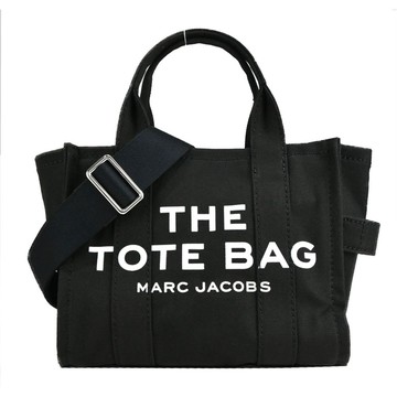 MARC JACOBS MJ 字母印花帆布兩用托特包-迷你/黑
