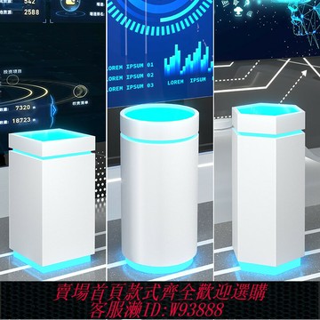 {台灣公司貨 可打統編}異形發光圓形方形六邊形烤漆展廳展臺展示臺展柜商用展示柜中島臺