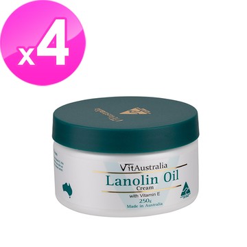 【澳洲Natures Care】VitAustralia 綿羊油滋潤綿羊霜含維他命E 4入組250g/罐