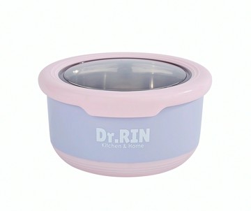 Dr.RIN 不鏽鋼雙層隔熱碗  1個容器 + 1個蓋子  1個