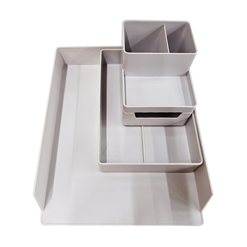 mohe 木暉居家 日式無印風桌面收納盒系列 B款  白色  1組