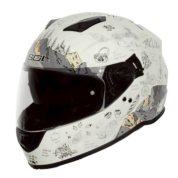 SOL SF-7 / SF7 探險者 淡/霧灰黃 內藏式墨鏡 金屬排齒釦 EPS 眼鏡溝 耳機槽 全可拆洗 全罩 安全帽