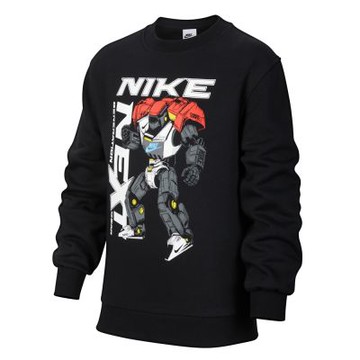 NIKE 長袖上衣 童裝 大童 男女童 大學T 刷毛 K NSW CLUB FT LS 黑 IR0099-010