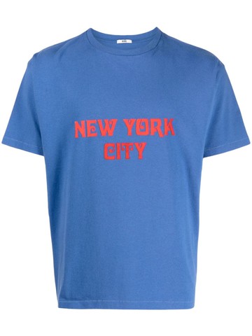 BODE - Flocked Nouveau cotton T-shirt - men - Cotton - S - Blue
