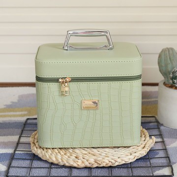 附發票 化妝包新款純色大容量多功能手提化妝箱便攜專業化妝品簡約收納盒353S 快速出貨