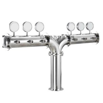 304不銹鋼Y型4頭6頭8頭10頭12頭扎啤酒柱酒吧吧臺啤酒塔帶Led燈