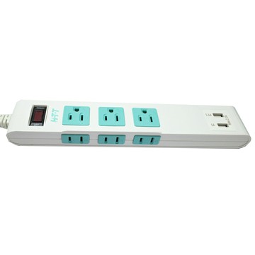 【HTT-1654U】HTT-1654U   1開6插2USB充電 1.2公尺 延長線