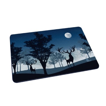 台灣製造 月亮系列 軟式珪藻土地墊 吸水地墊-夜晚麋鹿60*40*0.5cm_廠商直送