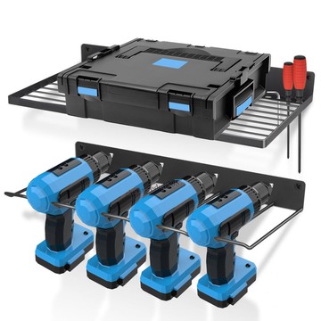 臺彎發貨 實用工具​ 鐵藝手電鑽螺絲刀工具架壁掛式工具儲物置物架充電鑽收納架