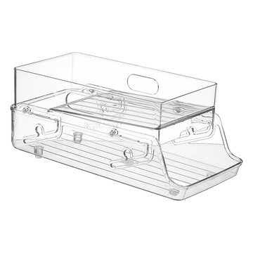 收納部屋 雙層飲料架  360 x 195 x 145mm  透明色  1個