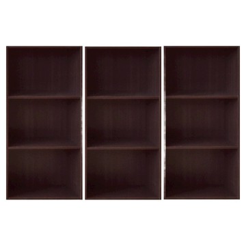 HOPMA 合馬家具 簡約三格櫃3件組 G-S383BK  黑胡桃  40.5 x 24.5 x 80cm