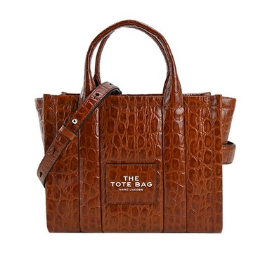 [平輸版] 【MARC JACOBS】 THE CROC-EMBOSSED MINI TOTE鱷魚紋兩用托特包(迷你/棕)真品平輸